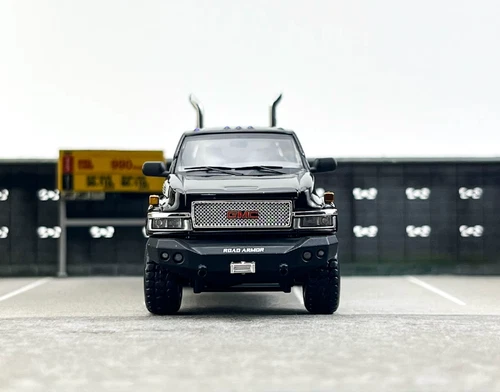GOC 1:64 Black GMC Top kick 4500 Muscle Pickup Truck Ironhide Model Diecast - Picture 7 of 9