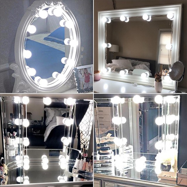 Vanity Led Mirror Light Bulbs Dimmable Kit Hollywood Style For Cosmetic Makeup