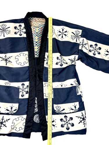 Vintage Silk Reversible Padded Kimono Jacket Coat Patchwork Sz S/M 1940s/50s EUC - Picture 16 of 16