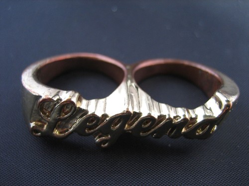 Legend vintage hand made metal double fingers ring (size 6 1/2) - Picture 2 of 4