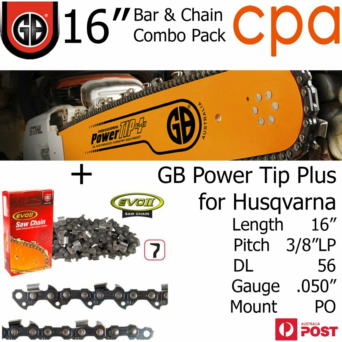 GB TITANIUM PROTOP CHAINSAW BAR HUSQVARNA LARGE MOUNT 24, 49 OFF