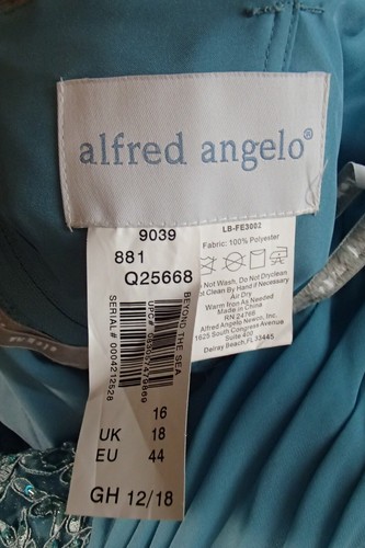 2509 ALFRED ANGELO 9039 SZ 16 BEY $493 FORMAL NEW GOWN DRESS - Picture 14 of 15