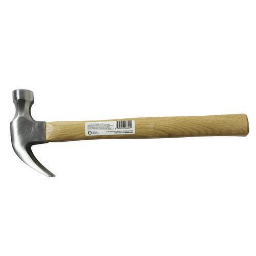 16 oz. (1lb) Rip Carpenter Claw Hammer with Smooth Face and Wood Handle, 13-1/4" - Picture 2 of 4