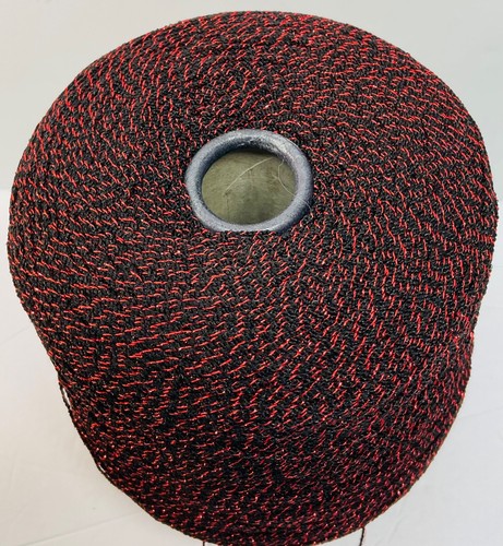 Lucci Yarns Velrexy Yarn Cone Red Metallic/Black Wool New - Picture 4 of 6