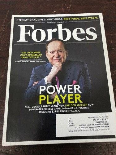 Forbes March 2012 Magazine - Power Player - Sheldon Adelson - Picture 1 of 4
