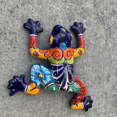 Mexican Talavera Pottery Wall Frog Rana - Garden Folk Art