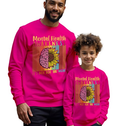 Mens Kids Brain Sunflower Mental Health Awareness Sweatshirt Jumper Anxiety #MHA - Picture 17 of 29