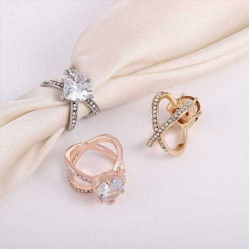 Porte-cœur femmes femmes élégante écharpe en soie boucle bague clip bijoux épingle cadeau - Photo 2/7