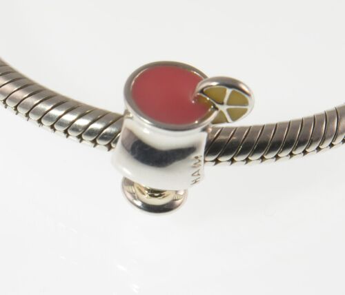 Chamilia 925 silver & enamel FIVE O'CLOCK COCKTAIL charm bead Hen night, holiday - Picture 2 of 7