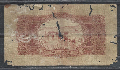 NORTH VIET NAM $1 DONG P.71 (G) FROM 1958 - Picture 2 of 2