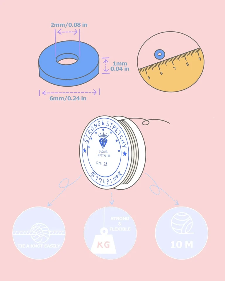 Kit para hacer pulseras, 7200 piezas cuentas de arcilla, 24 colores cuentas de arcilla polimérica para soporte Foto 4 de 4