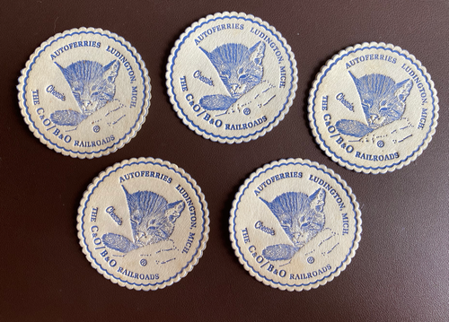 Rare CHESSIE CAT Drink Coasters C&O B&O Chesapeake Baltimore Ohio Railroad Set 5 - Bild 2 von 3
