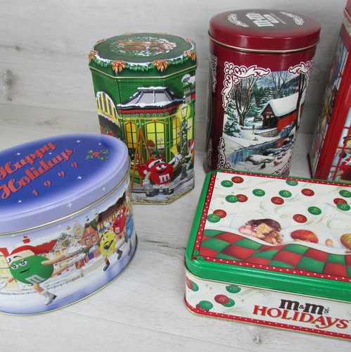 Lote de latas y otras latas M&M Christmas Village Series ~ Total de 10 latas años 90/2000 - Imagen 3 de 12