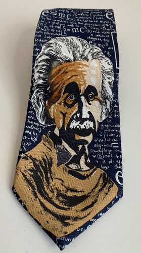 Albert Einstein E=MC2 Chalkboard Artistic Rene Chagal Hand Made Tie 57” Long - Picture 1 of 7