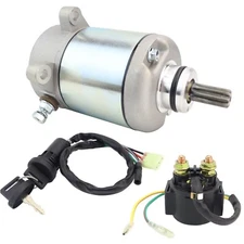 Starter Motor & Solenoid Relay & Ignition Switch for Honda Recon 250 TRX250 9...