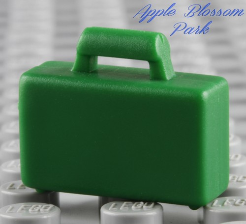 NEW Lego City Minifig GREEN BRIEFCASE -Boy/Girl Minifigure Bag Suit Attache Case - Picture 1 of 2