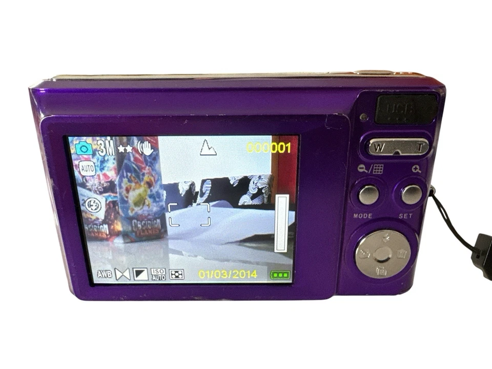 PURPLE POLAROID IS426 DIGITAL CAMERA 4X ZOOM 16.0MP WORKING - Image 2 of 4