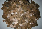 126a. 5000 x LINCOLN WHEAT CENT CANVAS $ BAG, CK THE PHOTOS, 1909-1958 DATES POS