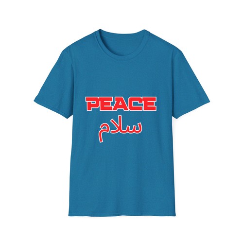 Peace سلام Typography T-Shirt | Bilingual Arabic English - Picture 3 of 82