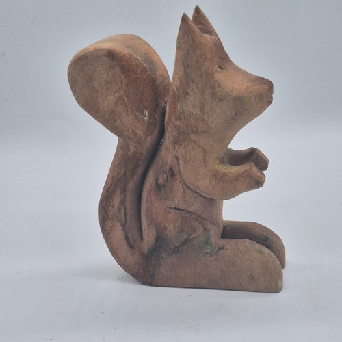 OOAK einzigartiges handgeschnitztes primitives Holz Eichhörnchen ~ 3,5" x 5,5" ~ - Bild 2 von 5