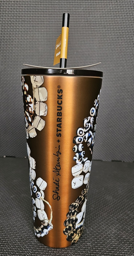 Starbucks Stainless Steel Artist Shade Akanbi Batik Beads Cup, 24oz. NWT FRESHP - Picture 3 of 13