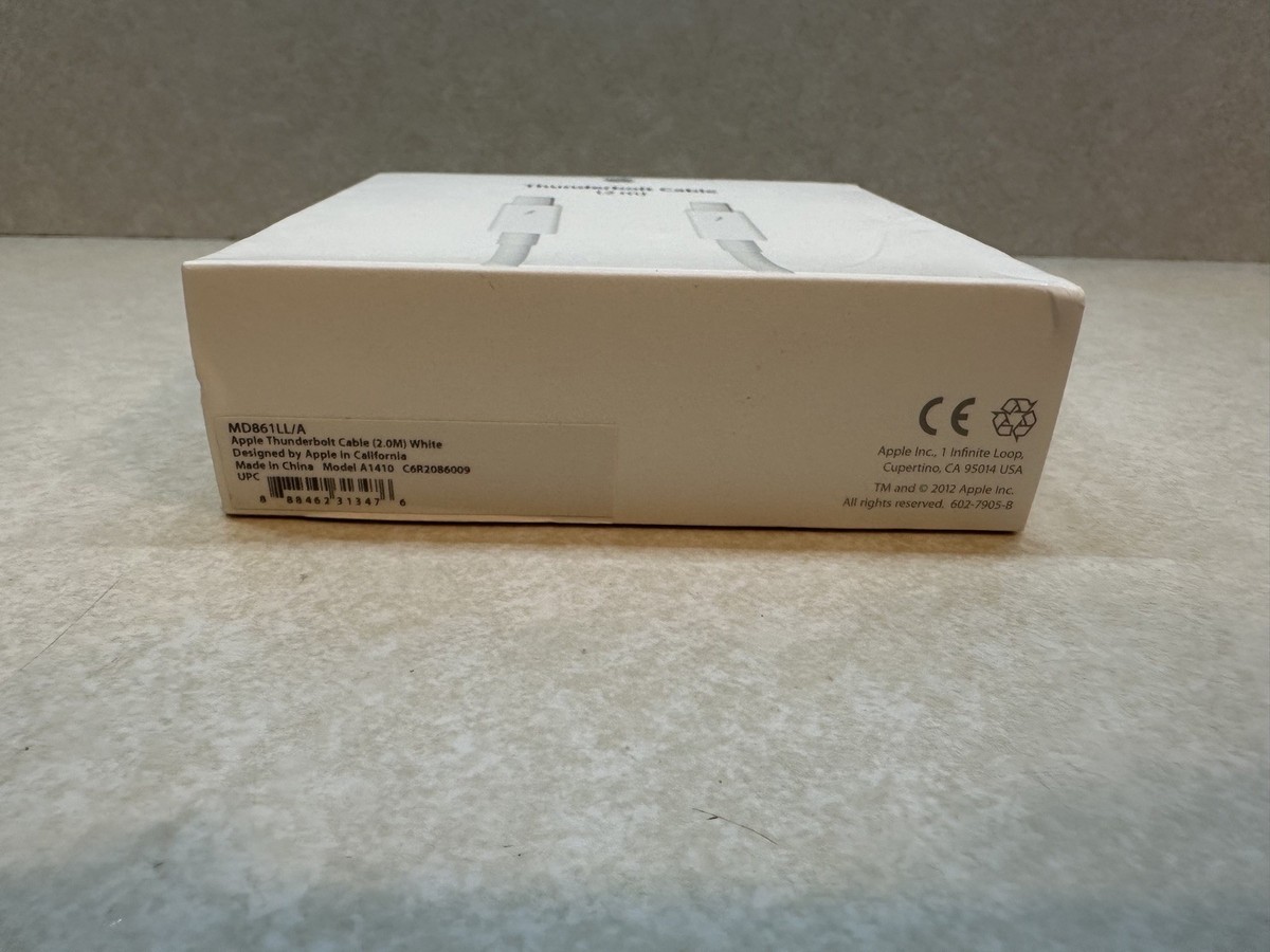 Apple 2m Thunderbolt Cable, White - MD861LLA for sale online | eBay