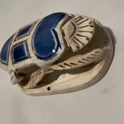 Blau glasierte Skarabäus Keramik 3" lang - Bild 3 von 11