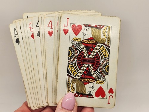 Vintage Two Deck Duratone Playing Cards w/Dogs & Gold Trim in Plastic Case - Picture 5 of 10
