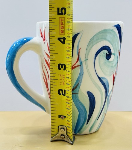 Bassano pottery: Mug Coral Pattern .Made/Painted by hand-Italy - Picture 4 of 6