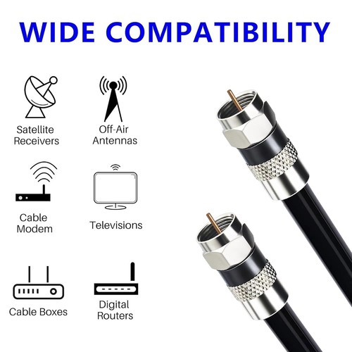 2-Pack 6ft RG6 Coaxial Cables with Quad Shielding for High-Speed Internet & D... - Picture 8 of 9