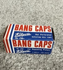 Vintage Kilgore Bang Cap Box With 5 Rolls 250 Shots Sealed Box Full