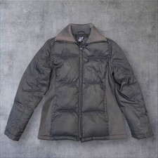 Vintage Y2K Gap Women  s Black Down Filled Full-Zip Puffer Jacket Size Medium