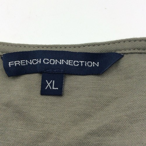 French Connection Tiered Dress Sage Green Size XL V Neck Oversized Relaxed Fit - Picture 5 of 6