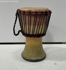 Djembe Drum Hand Percussion Rope Tuned African Style Natural Skin Medium Size