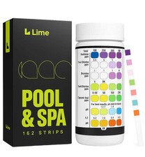 LIME POOL 162 Pcs 7-Way Hot Tub, Spa Pool Test Strips - Accurate Readings...