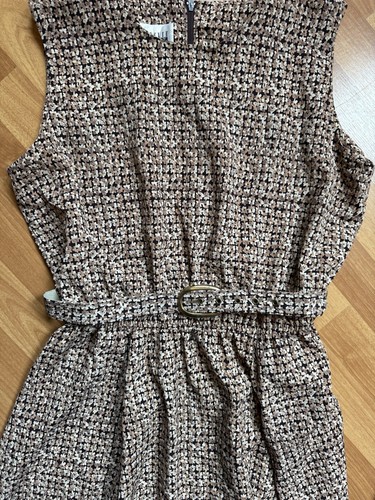 Womens Vintage 1980s Belted A Line Dress Size 16 Retro Office Summer Geek Spring - Picture 4 of 6