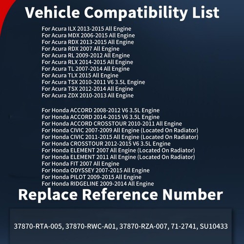 37870-RWC-A01 Coolant Sensor For Honda Civic 2007-2015 All Engine Durable - Picture 14 of 14