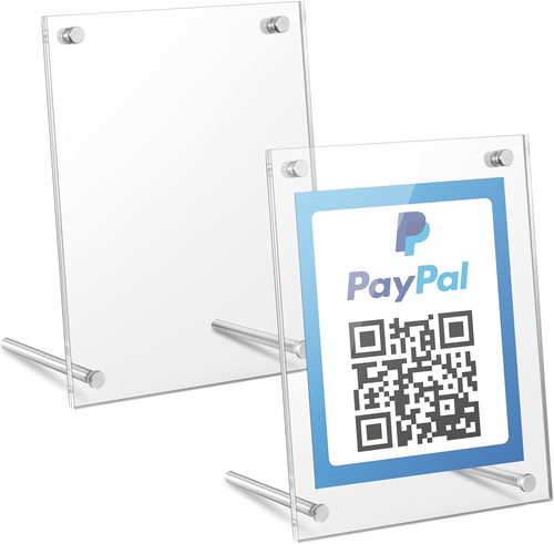 Acrylic QR Code Menu Sign with Metal Stand - 6 x 8 Inch Display - Picture 8 of 16