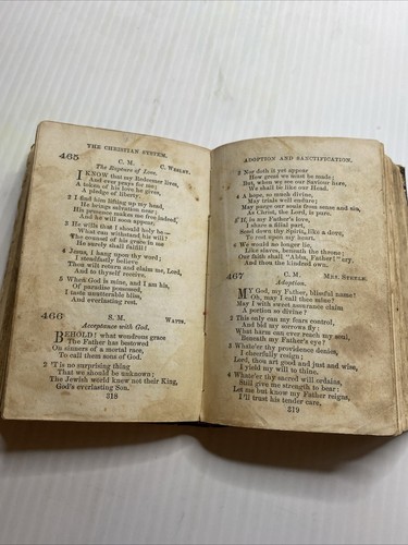 1873 The Voice Of Praise Antique Methodist Hymn Pocket Leather Hardcover Book - Picture 13 of 21