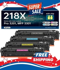 4 Pack 218X W2180X High Yield Toner WITH CHIP for HP LaserJet Pro MFP 3301fdw