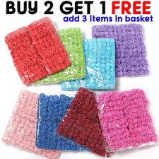 144Pcs 2.5cm Artificial Flowers Mini Foam Roses with Stem Wedding Bouquet UK