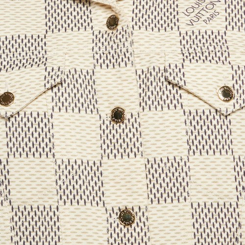 Louis Vuitton Jeansjacke Creme Damier Azur Karo Print M - Bild 3 von 7