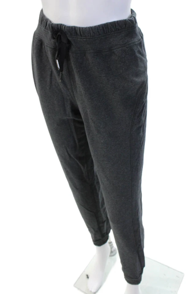 Pantalones deportivos unisex Lululemon gris oscuro con cordón 95 % algodón talla 4 Foto 2 de 4