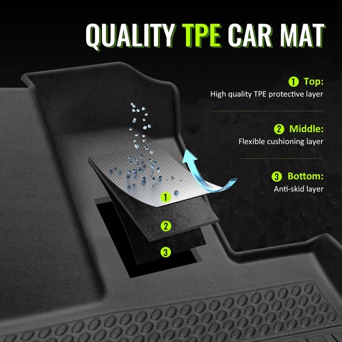 Se adapta a Ram 1500 19-24 doble cabina todo clima TPE 3D alfombrillas moldeadas alfombrillas forro - Imagen 4 de 9