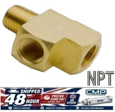 1/4 NPT Messing Adapter T-Stück Fitting, Adapter Pneumatik Luft Wasser Öl UK Verkäufer 