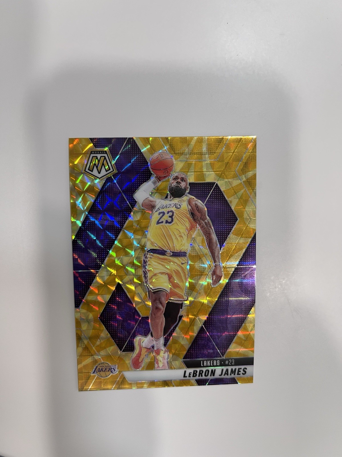 2024-25 Panini Mosaic - LeBron James #180 Reactive Yellow Mosaic Prizm