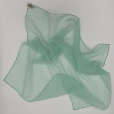 Vintage Square Sheer Scarf Aqua Green Mint Teal Seafoam
