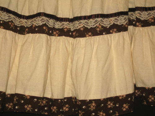 Gonna intera cottage vintage anni 70 JESSICA'S GUNNIES marrone crema floreale prarie tier 9/S - Foto 3 di 10