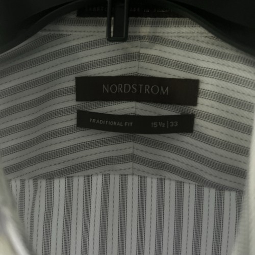 Nordstrom Men's Dress Shirt, Gray Stripe, Size 15 1/2 33 - Picture 6 of 13