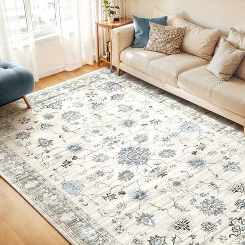 Living Room Area Rugs 8x10: Washable Rug Boho Soft Non-Slip Low Pile Stain - Foto 2 di 7